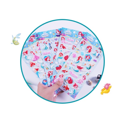 Hình dán sticker nổi 3D Nàng Tiên Cá Ariel Disney cho bé