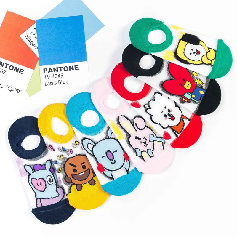 Tất Vớ Lười BTS FREESHIP Tất Ngắn Cổ Dưới Mắt Cá Hoạt Hình Hàn Nhật Vớ Cổ Ngắn Nam Nữ Cotton Phong Cách Ulzzang