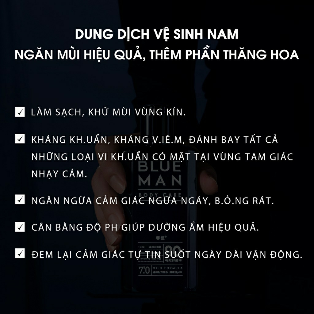 Dung dịch vệ sinh nam blueman lành tính khử mùi hương thơm dễ chịu 200ml - ảnh sản phẩm 3