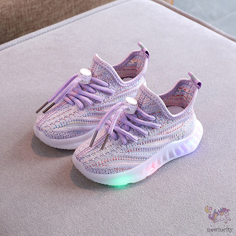 Giày thể thao đế mềm thoáng khí đèn LED thời trang Hàn Quốc năng động cho bé