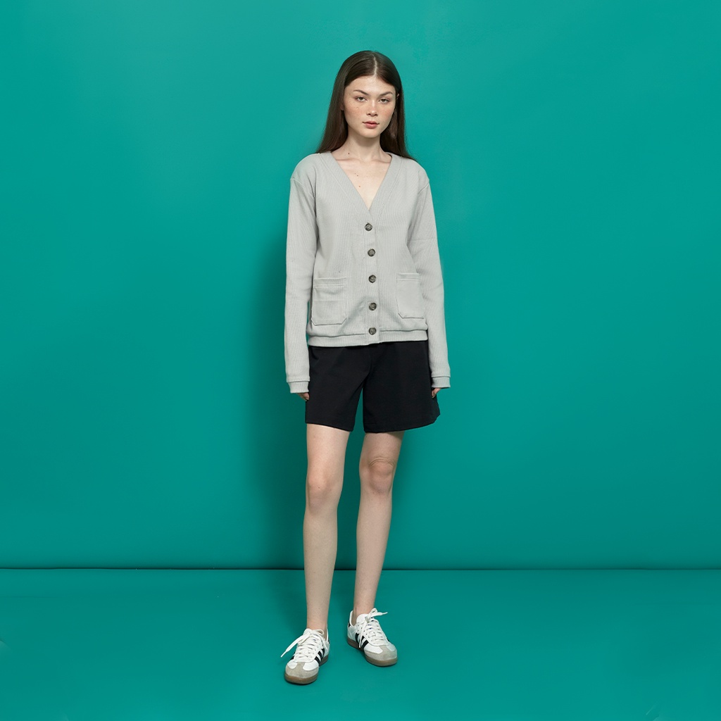 Andabove - Áo khoác Cardigan nữ cổ V có túi - V-neck Cardigan - Màu Xanh/Xám/Nâu/Babyblue | BigBuy360 - bigbuy360.vn