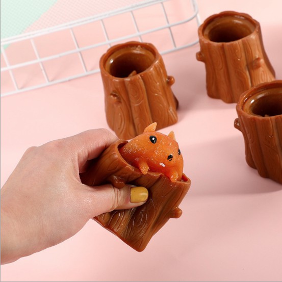 [Sẵn Hàng] Đồ Chơi Bóp Chất Liệu Silicone Hình Con Sóc Giúp Giảm Stress