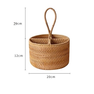 Giỏ tròn mây tre đan thủ công