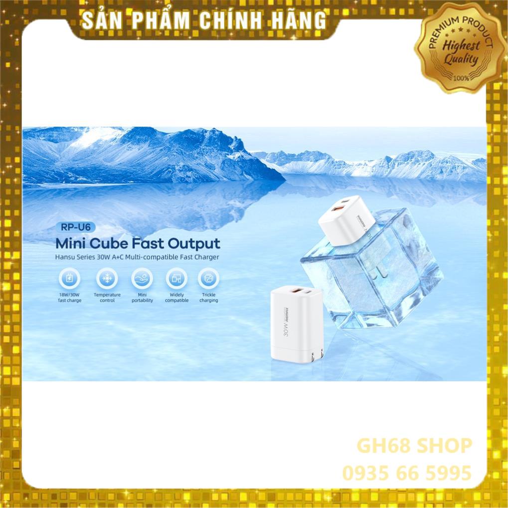 Củ sạc nhanh iPhone 30w chính hãng Remax U6 hỗ trợ sạc nhanh iPhone 13 seri và iPad Macbook