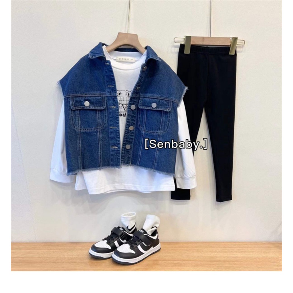 Áo Khoác Denim Không Tay Phong Cách Thời Trang Hàn Quốc Nhật Bản Mới 2022