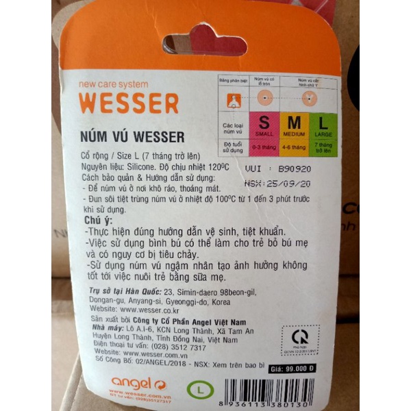 Núm vú Wesser Cổ rộng size L