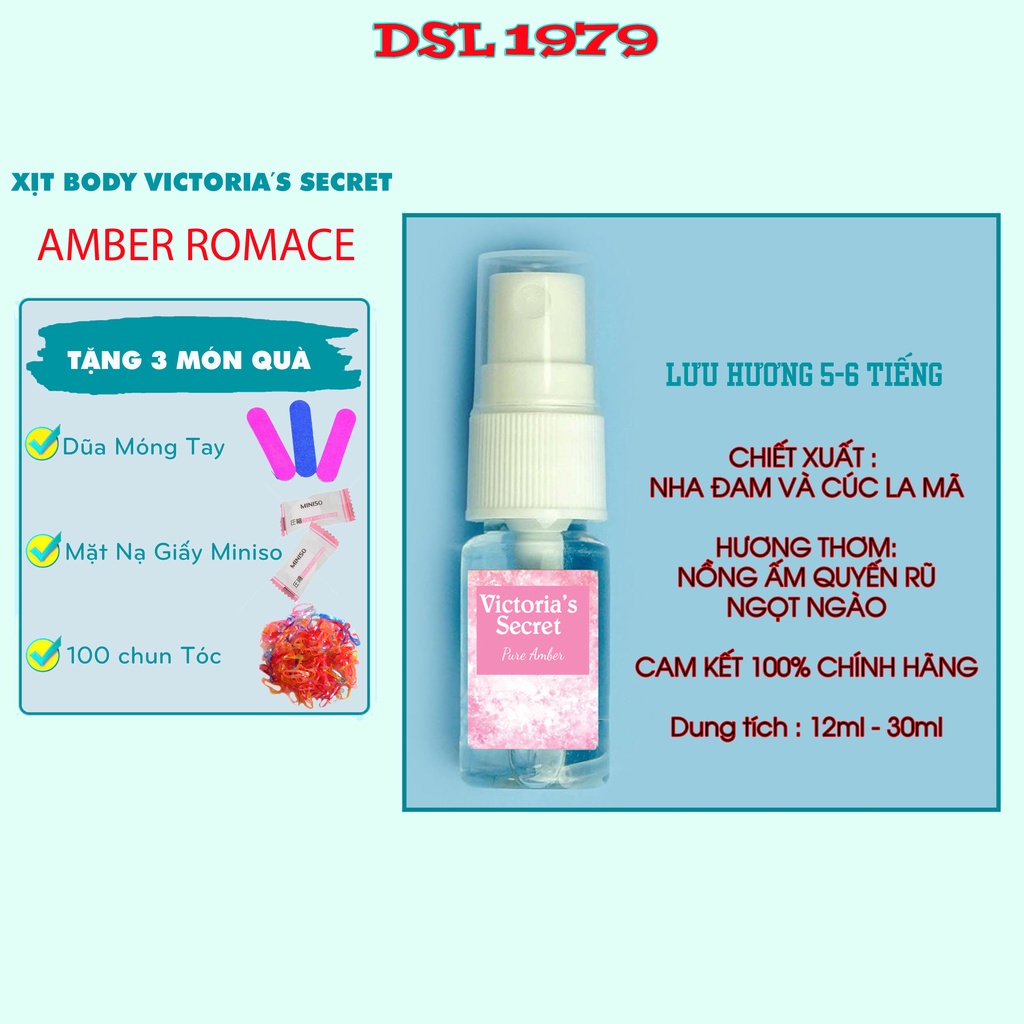 Xịt thơm Victoria Secret Amber Romance, Xịt nước hoa 30ml