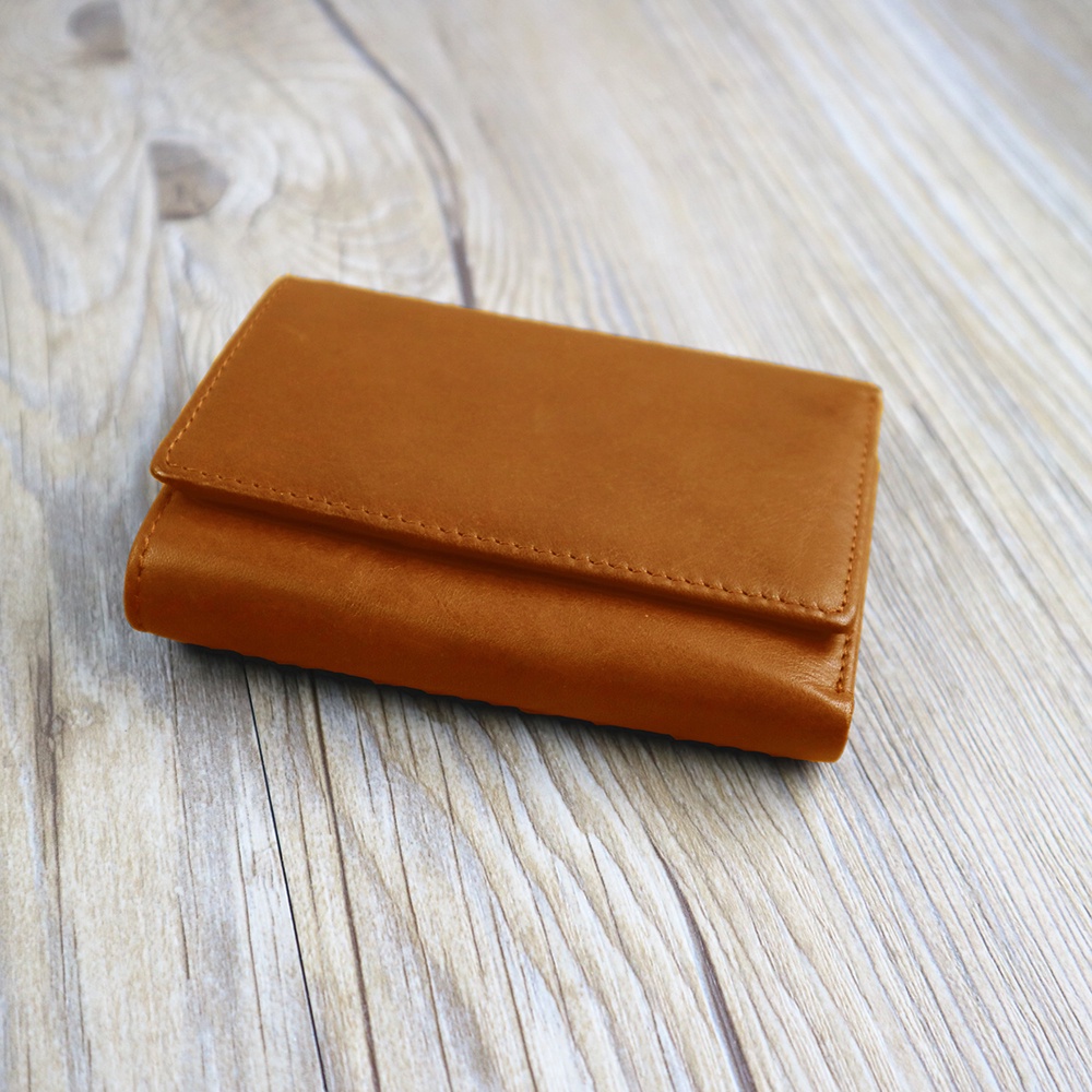 Ví nam AD03, bóp nam da bò cao cấp thiết kế gấp ba nhỏ gọn nhiều ngăn đựng thẻ đựng tiền, bảo hành da 06 tháng - Adonis