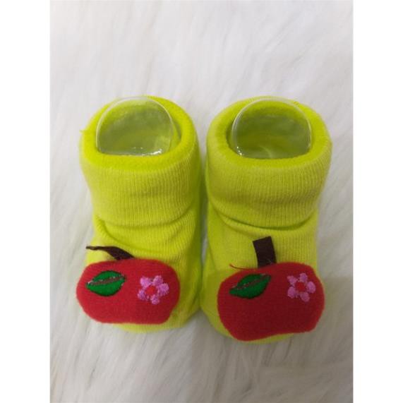 SET NÓN BAO TAY BAO CHÂN SƠ SINH - vớ 3d chống trượt quả táo  - ĐỒ DÙNG SƠ SINH