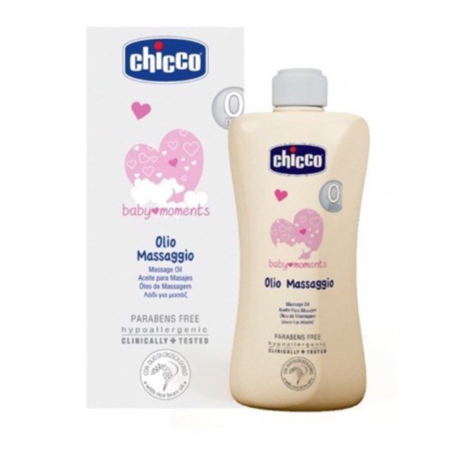 Dầu mát-xa chiết xuất cám gạo 0M+ Chicco 200ml