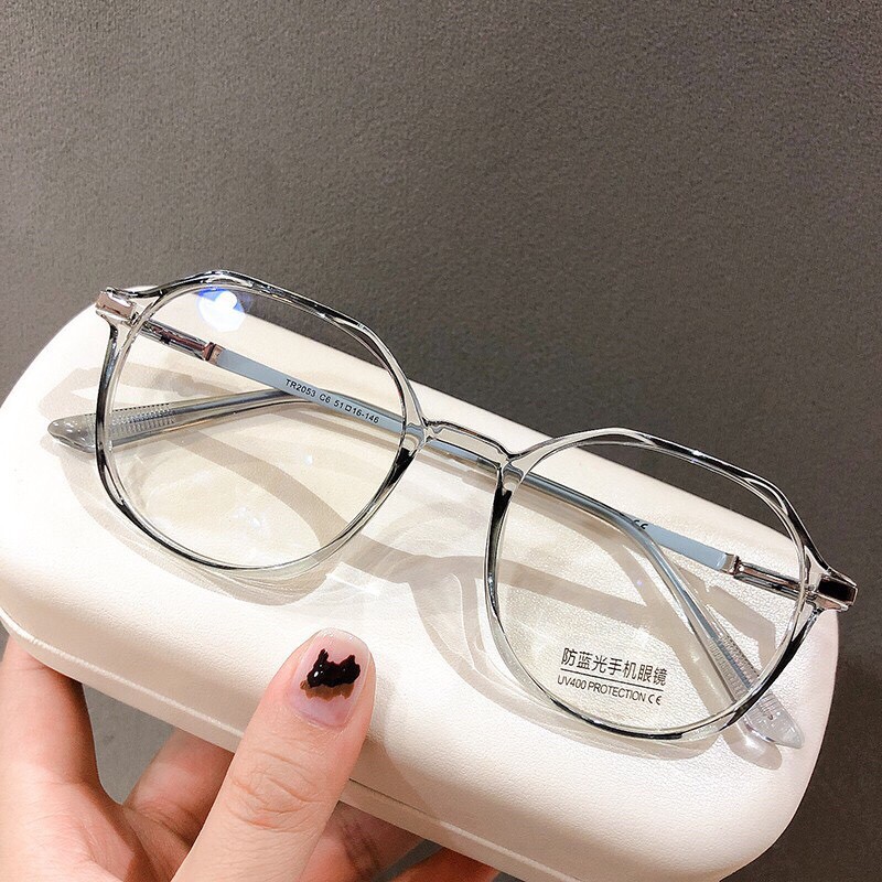 Gọng Kính Cận Nữ Màu Ghi Chống Bức Xạ Xanh [FREESHIP] Chống Tia Cực Tím, Chống Xước, Chống Bụi | BigBuy360 - bigbuy360.vn