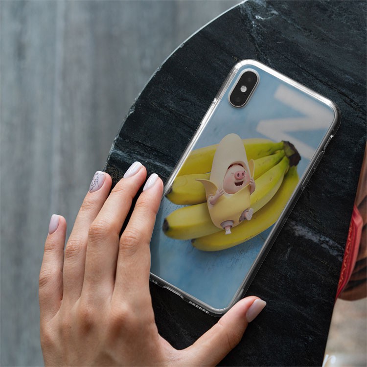 Ốp Lưng Heo hình quả chuối sáng tạo, độc lạ cho Iphone 5 6 7 8 Plus 11 12 Pro Max X Xr PIG20210135
