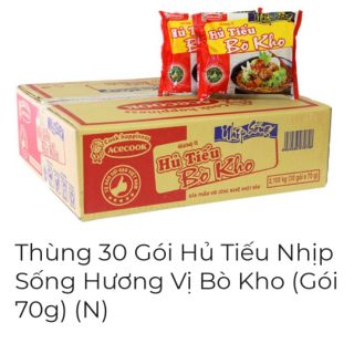 Hủ tiếu nhịp sống bò kho 1 thùng 30 gói 70gr
