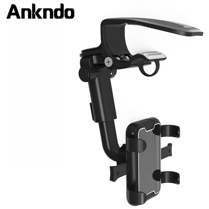 Giá đỡ điện thoại Ankndo xoay 360 độ gắn gương chiếu hậu trên xe hơi