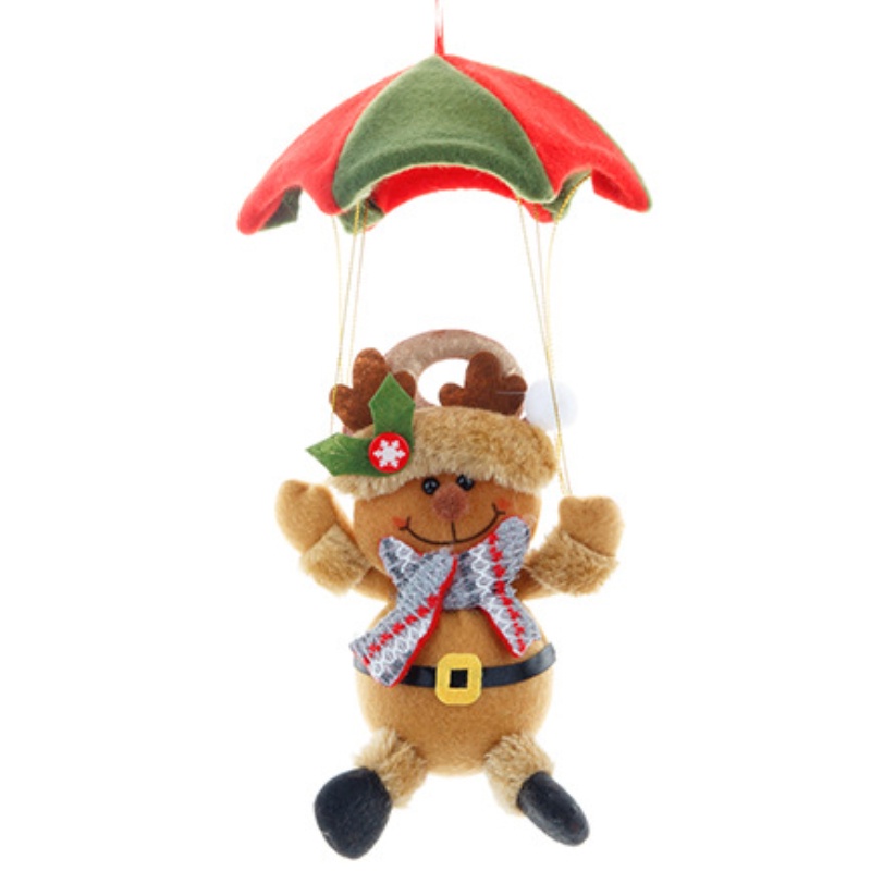 Xmas tree mặt dây chuyền búp bê sang trọng treo đồ trang trí / búp bê ông già noel nhảy dù / cửa hàng xmas mall treo trang trí / đồ dùng tiệc tại nhà