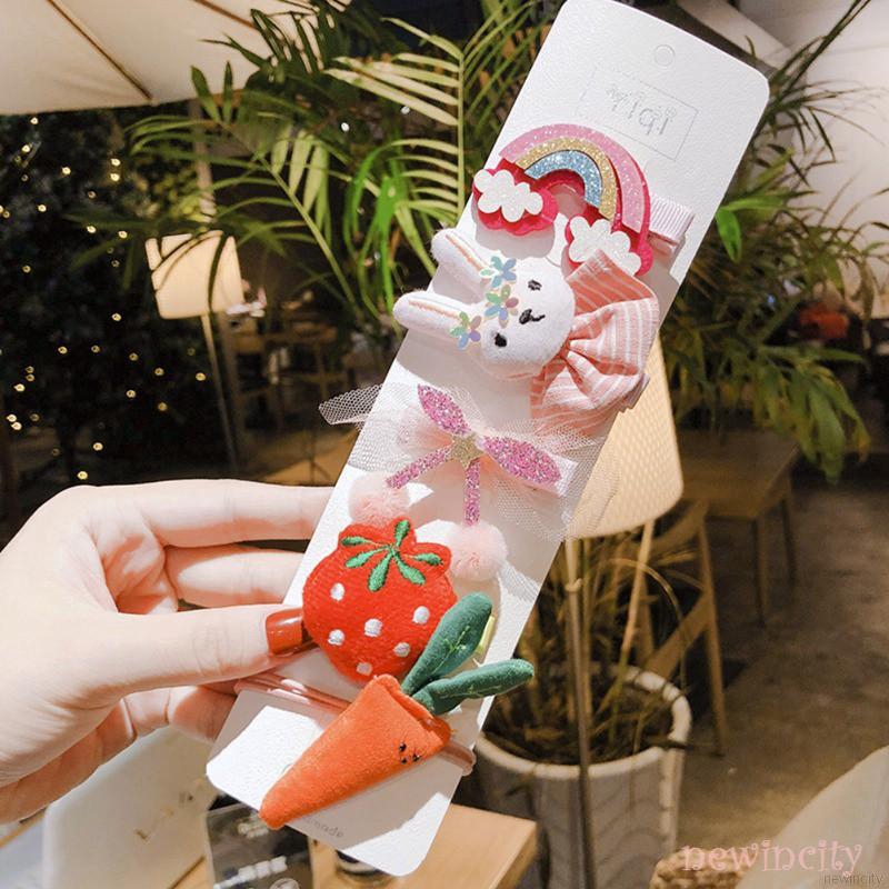 Kẹp tóc BB bọc vải lưới thiết kế xinh xắn phong cách dễ thương cho nữ