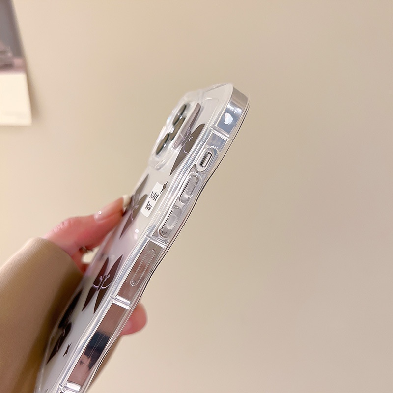 Ốp lưng iphone Ốp Điện Thoại Silicone Trong Suốt Họa Tiết Ren Cho iphone13Pro 11 / 12 xs / 7 / 8 / Dinuo case