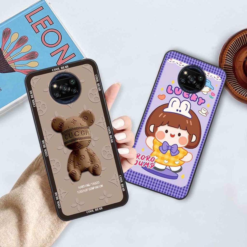 Ốp Xiaomi Poco X3 / Poco X3 Pro bear brick, gấu đáng yêu, dễ thương
