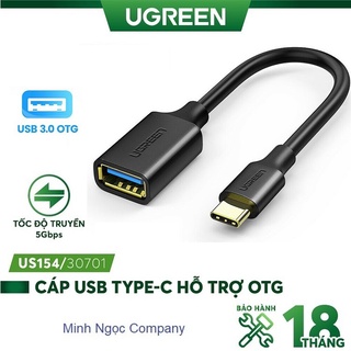 Cáp chuyển usb type-c sang usb 3.0 hỗ trợ chức năng otg dài 15cm chính hãng ugreen us154