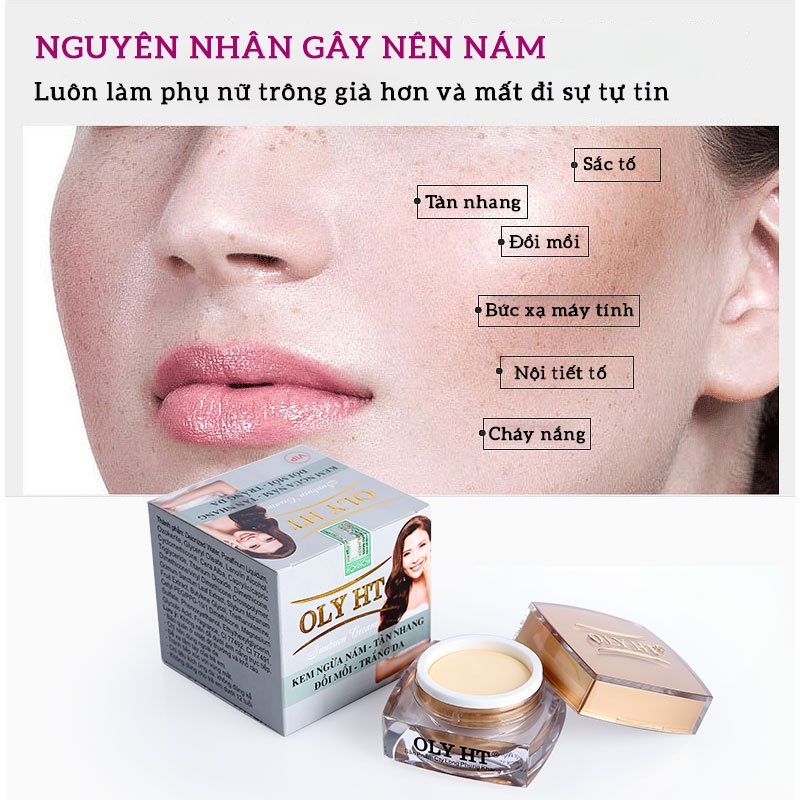 Kem ngừa nám dưỡng trắng da ngừa tàn nhang đồi mồi OLY HT