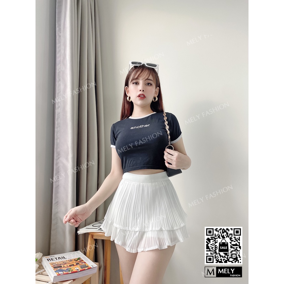 Chân váy xếp ly ngắn xòe 2 tầng cạp cao chất lụa Thái cao cấp trẻ trung năng động vô cùng tôn dáng Mely Fashion CV16 | BigBuy360 - bigbuy360.vn