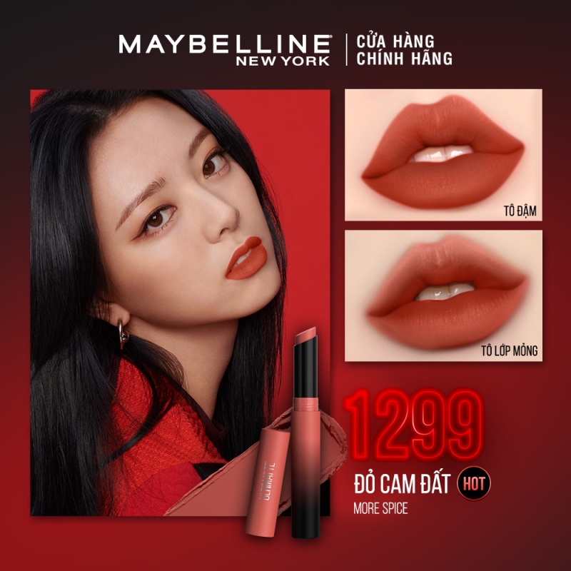 [Mã FMCGMALL giảm 8% đơn 250K] Son Lì Mịn Môi Siêu Nhẹ Cao Cấp Maybelline New York Color Sensational Ultimatte 1.7g