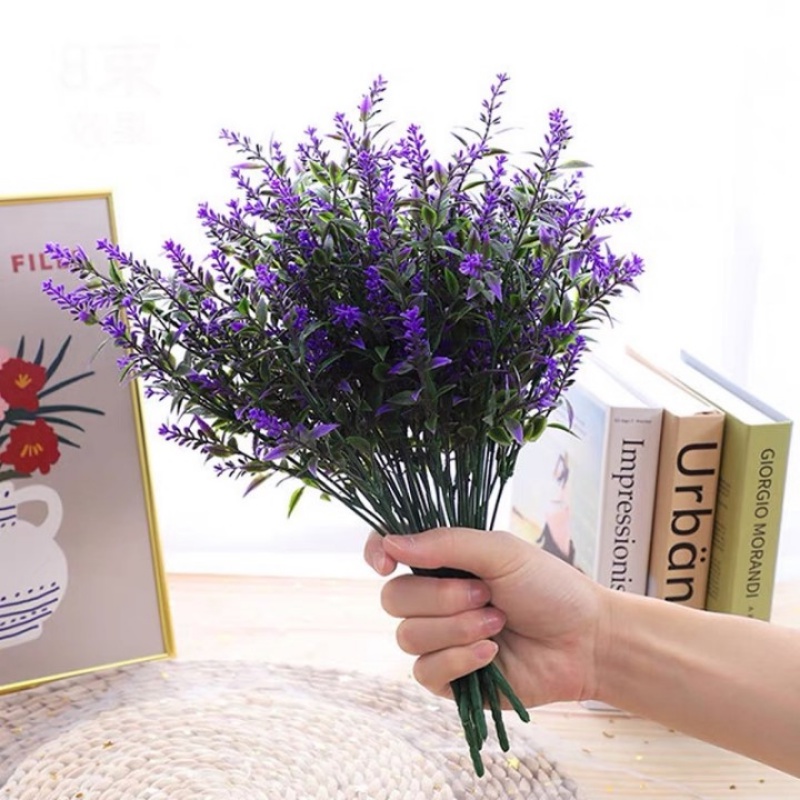 Bó Hoa Oải Hương Nhân Tạo Lãng Mạn Bằng Nhựa Dùng Trang Trí Tiệc DIY