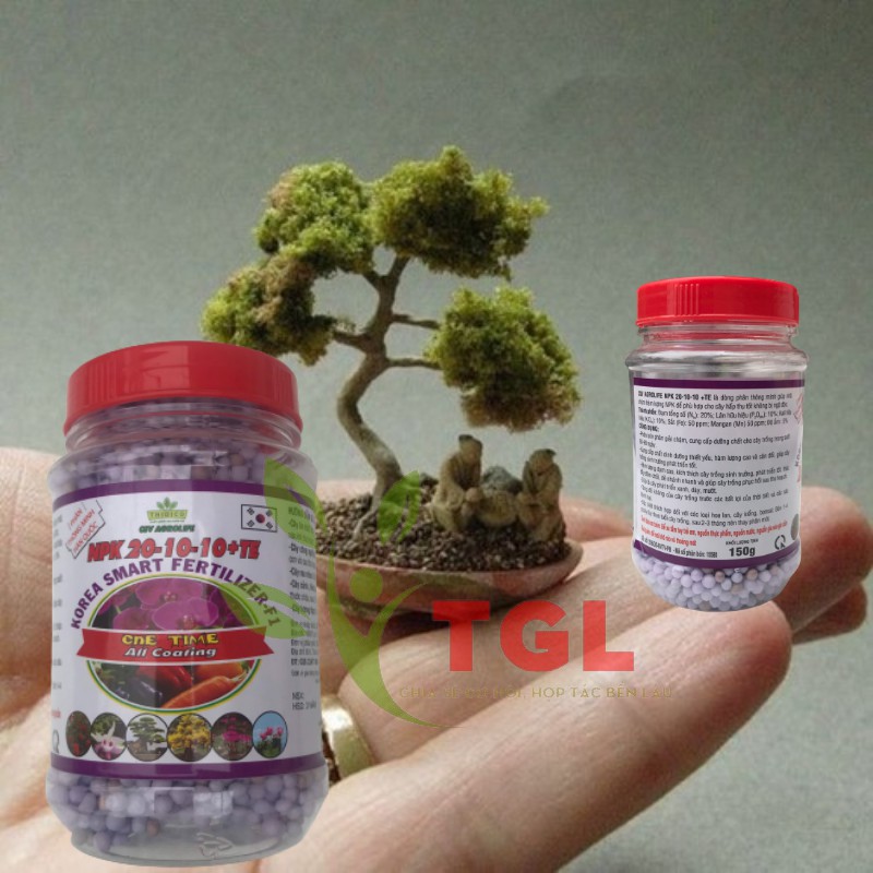 Phân tan chậm, phân thông minh Hàn Quốc, NPK 20-10-10+TE CSV- AGROLIFE 150gr, thích hợp với hoa lan, cây kiểng, bon sai