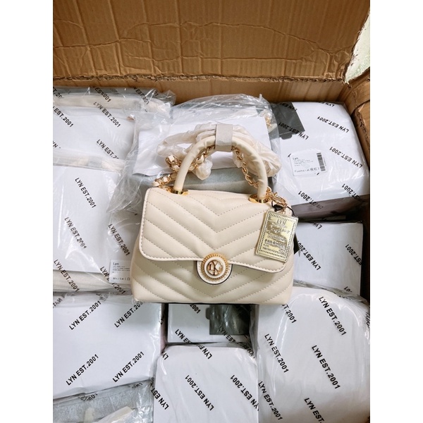 Túi lyn coco màu trắng kem