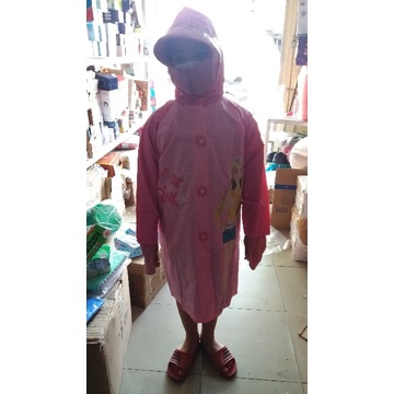 Áo mưa khoác cho bé màu hồng
