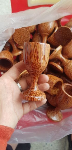 Chung ly chén uống rượu gỗ dừa -Mỹ nghệ dừa Bến Tre