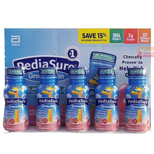 (Có đủ vị)Thùng 24 chai Sữa Pediasure nước Vani DHA, Dâu DHA, Fiber 237ml Mỹ (Có mix đủ vị)  Date mới