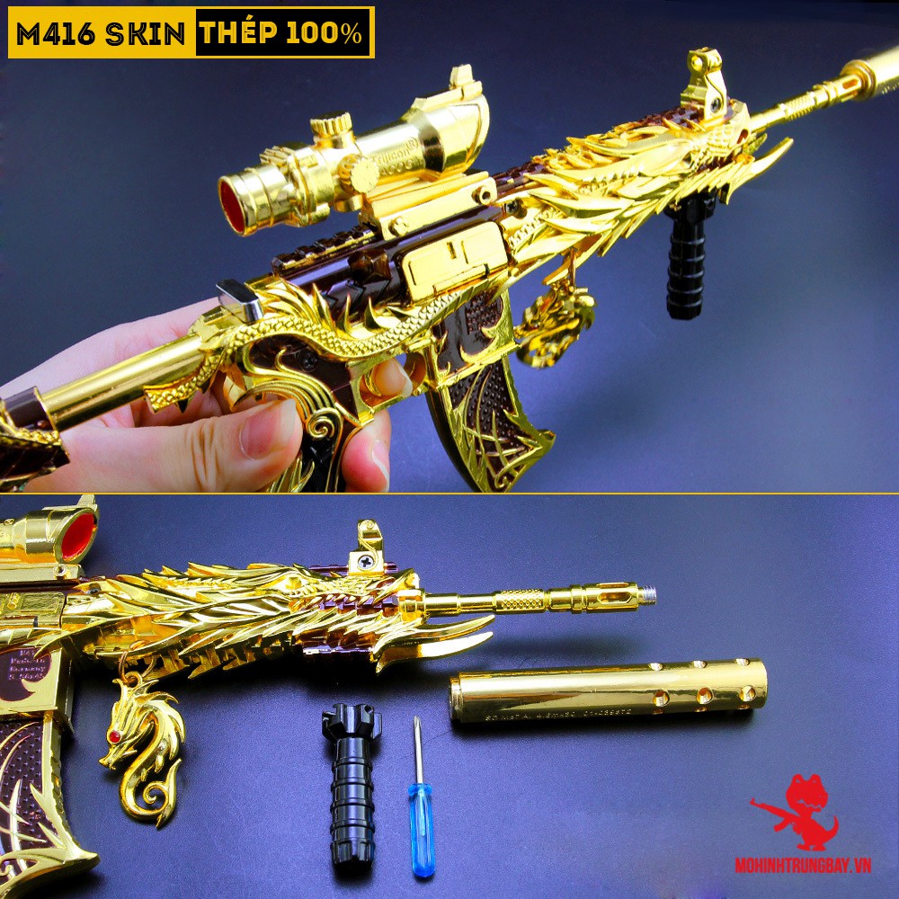 Mô Hình PUBG M416 Ultimate Dragon Max Size Cao Cấp Tặng Kèm Kệ Trưng Bày 19cm