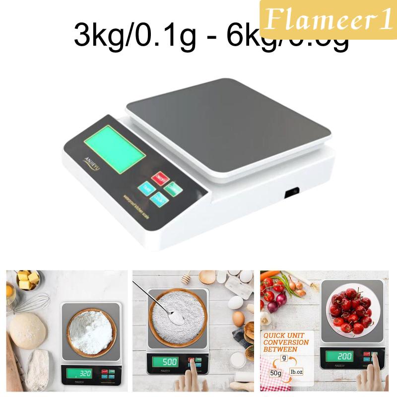 [Flameameer1] Cân Thực Phẩm Điện Tử Màn Hình LCD Chống Nước Độ Chính Xác Cao Cho Nhà Bếp