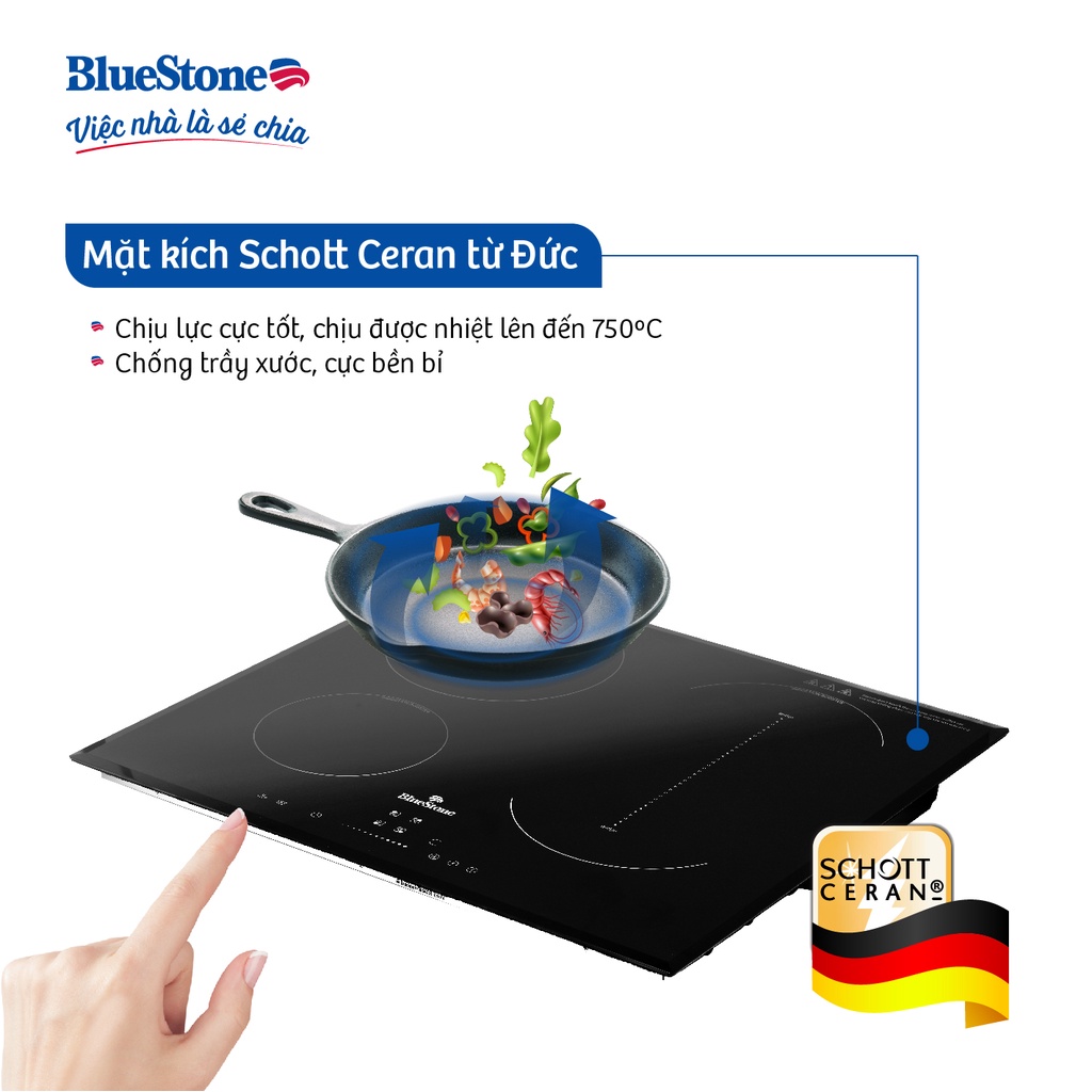 [Miễn phí lắp đặt HCM HN] Bếp Âm Từ Đa Vùng Nấu BlueStone ICB-6845 (7100W)