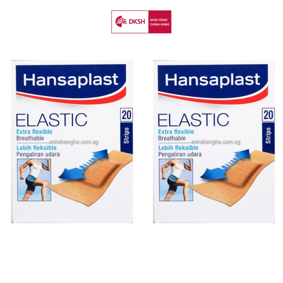 Combo 2 Gói Băng cá nhân Hansaplast Elastic gói 20 miếng, bằng vải co giãn và cực kỳ thoáng khí,thương hiệu số 1 của Đức