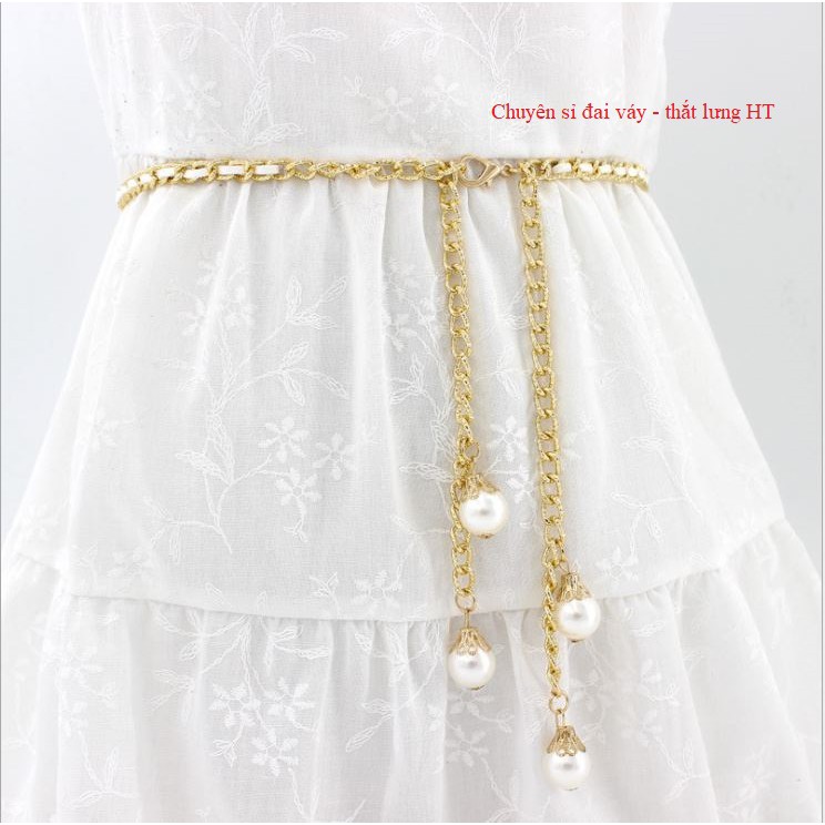 Đai váy belt đầm XÍCH RƠI 4 HẠT xinh