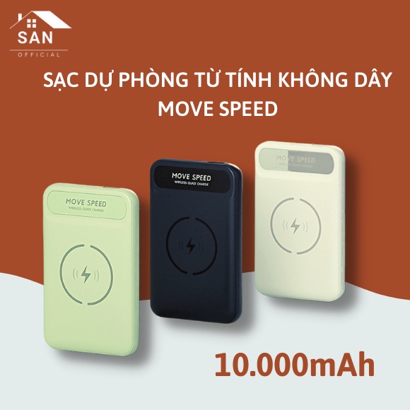 Sạc Dự Phòng Từ Tính Không Dây MOVESPEED - Sạc Nhanh 20W, Công Suất 10.000mAh