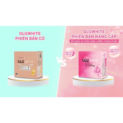 Viên Sủi GluWhite Platinum ❤️[ CHÍNH HÃNG ] ❤️ Glu White Platinum Dưỡng Trắng Da Mặt Body Toàn Thân - Giảm Thâm Mụn, Nám