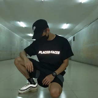Áo thun stee phản quang places and faces lion unisex