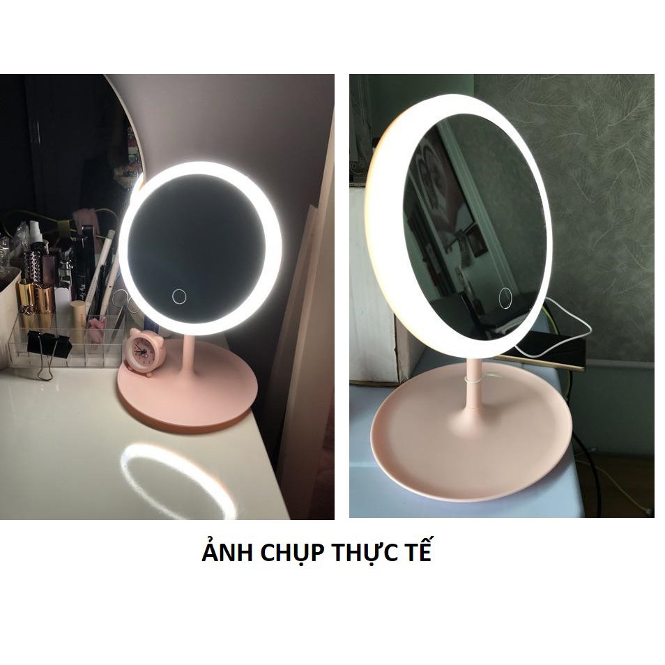 GƯƠNG ĐÈN LED 3 MÀU ĐỂ BÀN TRANG ĐIỂM HOẶC CÓ THỂ GẤP GỌN