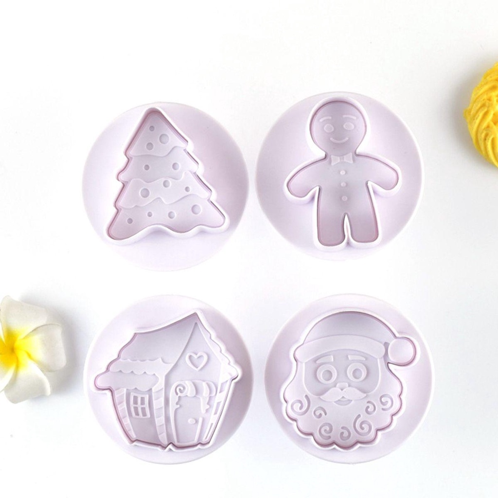 AUGUSTINA Bộ Khuôn Cắt Bánh Quy Hình Giáng Sinh 3D