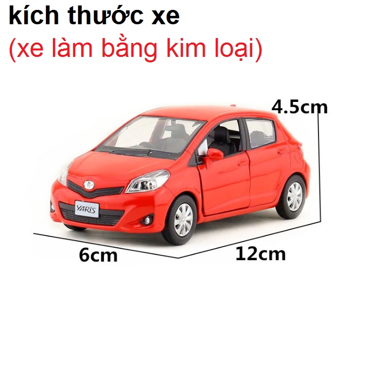 Xe mô hình ô tô RMZ Toyota Yaris tỉ lệ 1:32 xe bằng kim loại mở được cửa