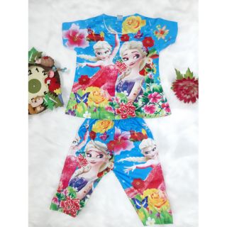Đồ bộ bé gái in 3D heo peppa, elsa - free ship từ 50k - có size lớn