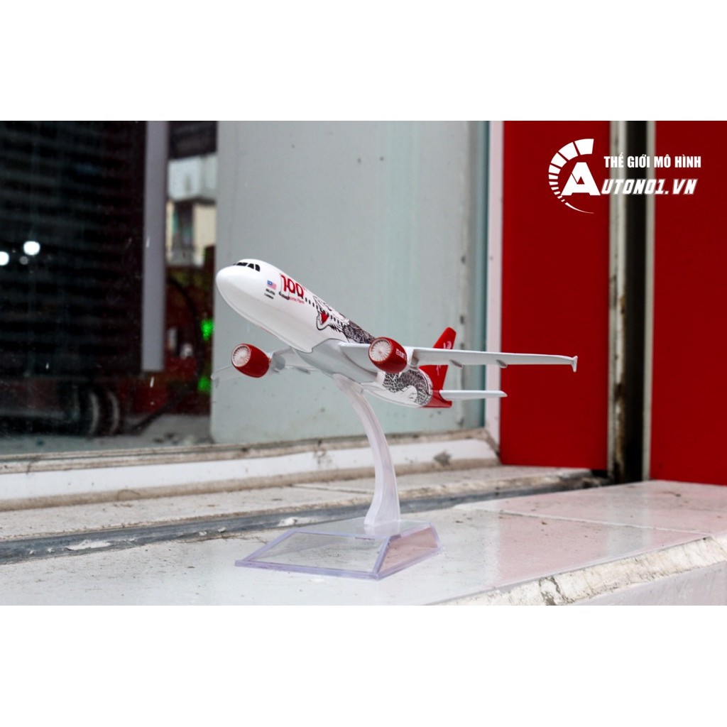 MÔ HÌNH MÁY BAY MALAYSIA AIR ASIA DRAGON 16CM EVERFLY 6854