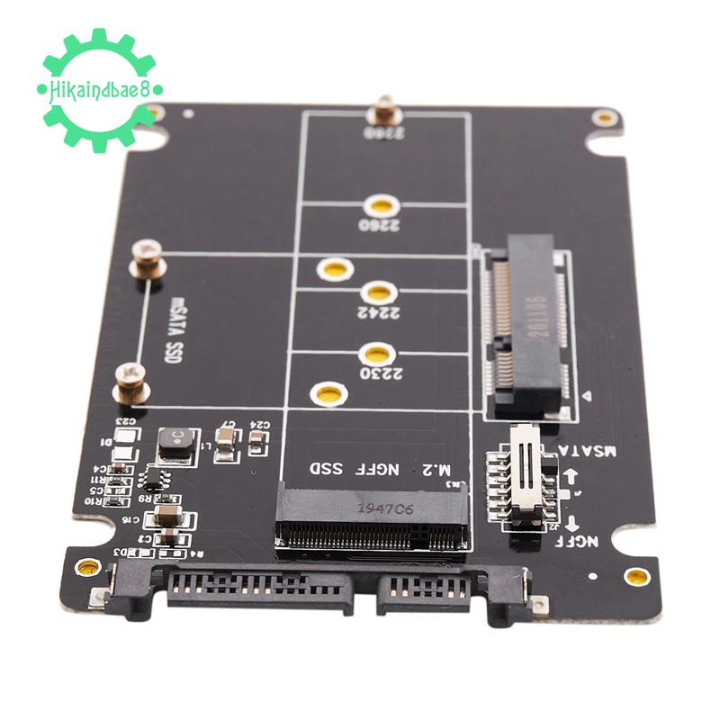 Card Chuyển Đổi 2 Trong 1 Ngff M.2 B + M Key Mini Pci-E Hoặc Msata Ssd Sang Sata Iii Cho Raspberry Ssd / 2230 / 2242 / 2260 / 22x80 M2