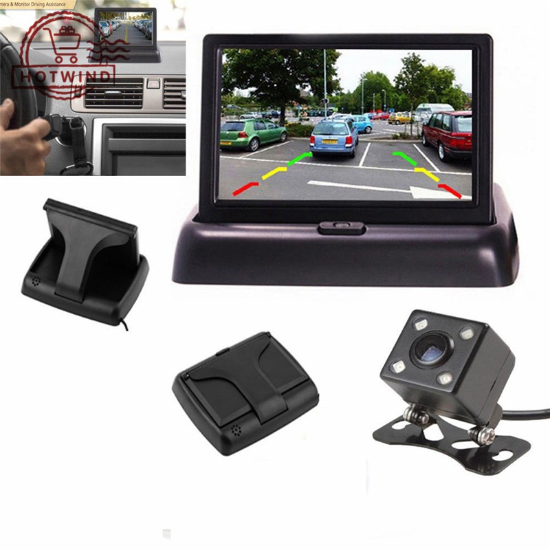 Camera lùi xe góc rộng 170 ° + 4.3 " LCD có dây kết nối với tầm nhìn ban đêm tốt | BigBuy360 - bigbuy360.vn
