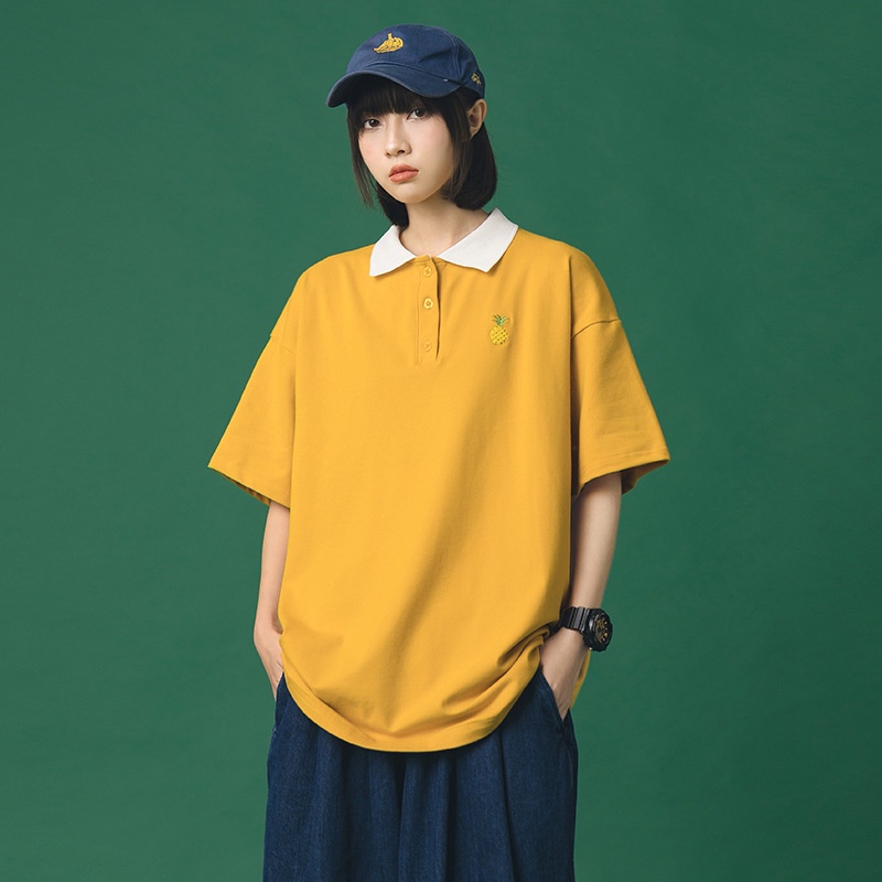 [NEW] Áo Thun Polo Nam Nữ Có Cổ Đẹp In Quả Dứa Siêu Đẹp Siêu Cute Form Rộng Trẻ Trung Mềm Mát TTQ0052