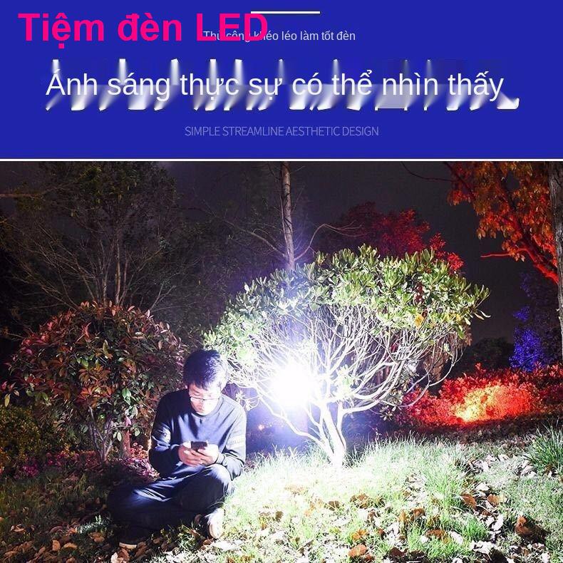 Đèn LED siêu sáng điều khiển từ xa có thể sạc lại bóng chợ đêm ngoài trời chiếu hộ gia đình mất điện khẩn cấp t