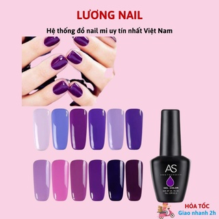Sơn AS sơn móng tay gel xanh coban tone màu tím mã ZX